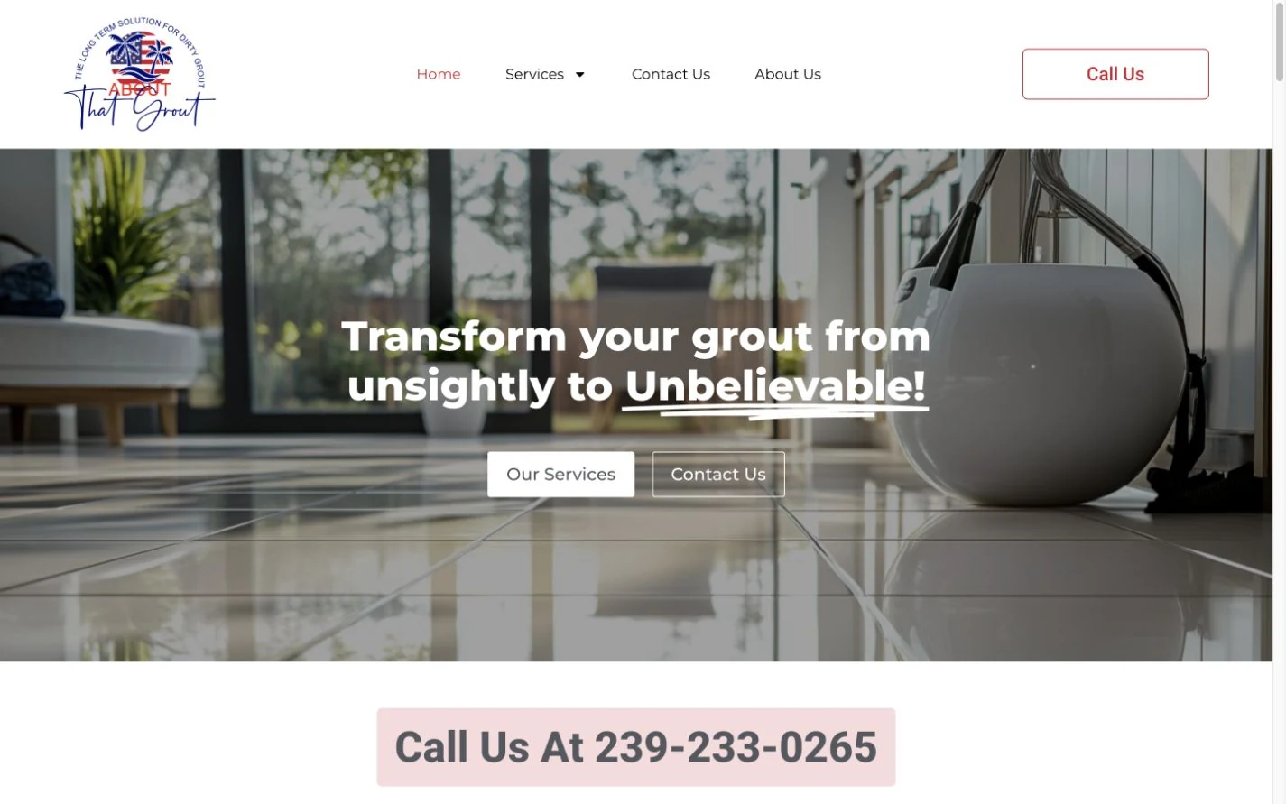 About That Grout website preview