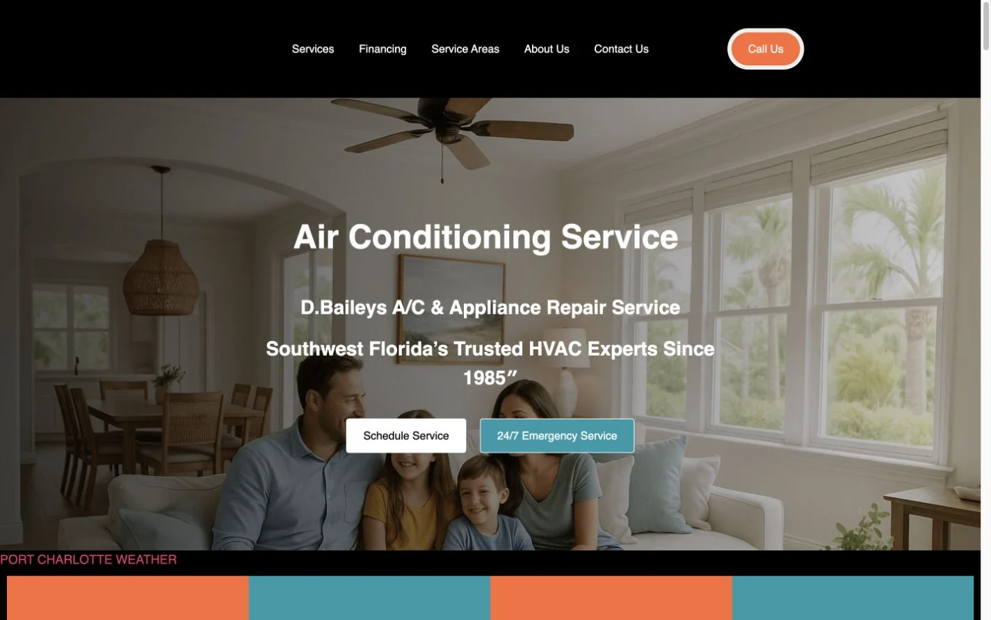 Bailey’s AC Repair website preview