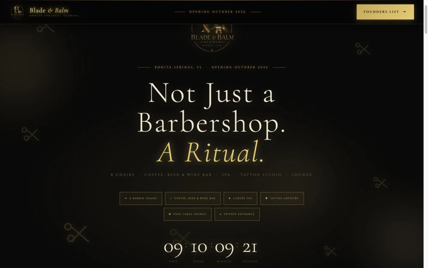 Blade & Balm Studio website preview