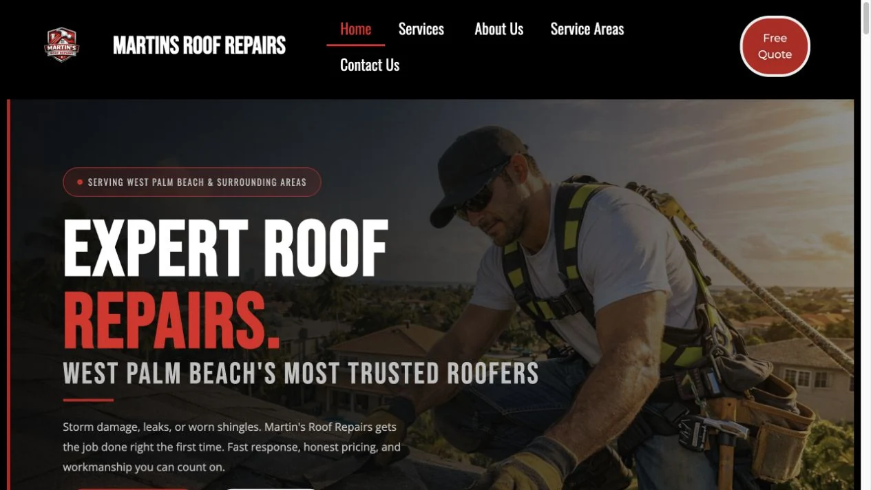 Martin’s Roof Repairs website preview