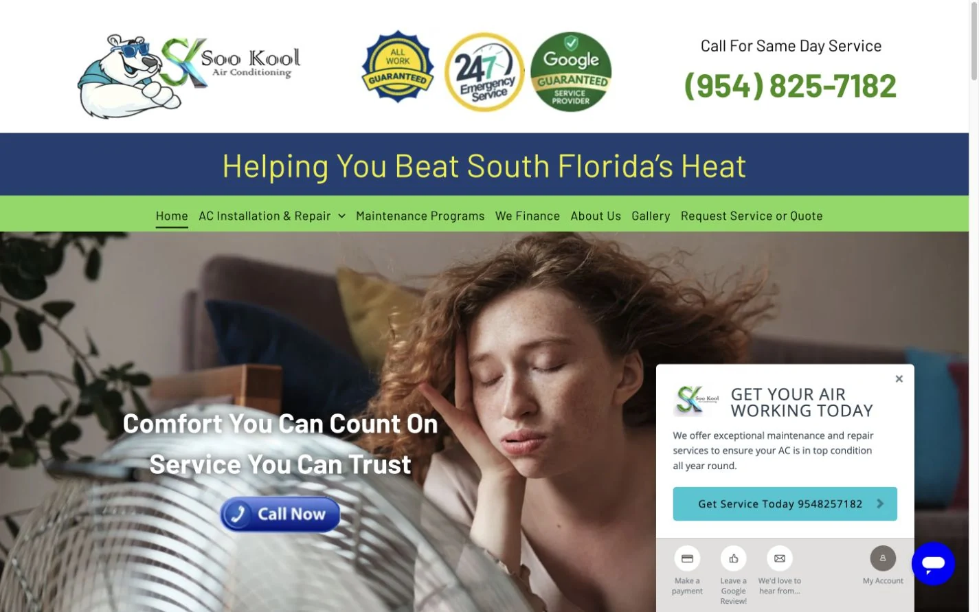 Soo Kool Air Conditioning website preview